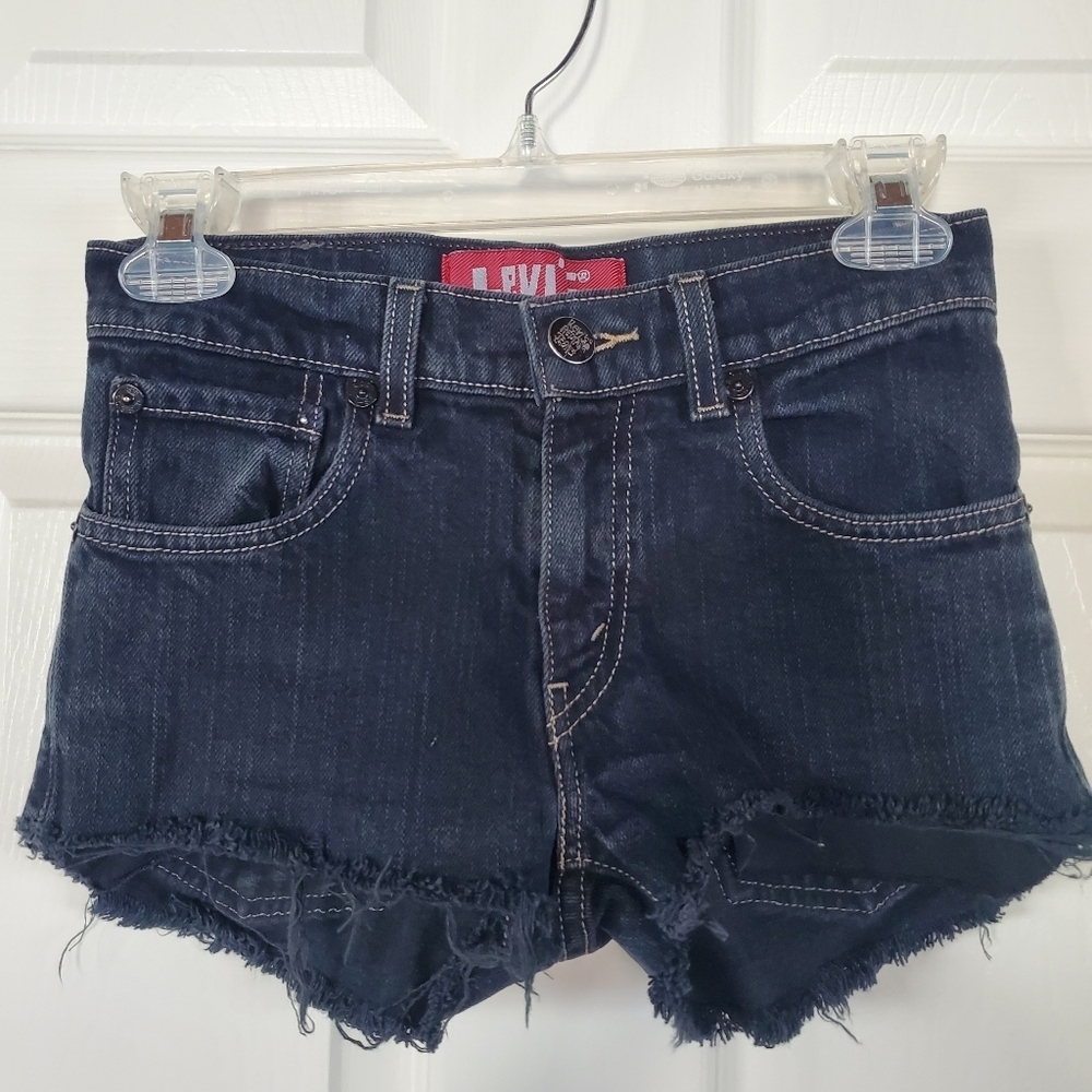 Levi's cutoff black Denim Shorts Size 24 XS